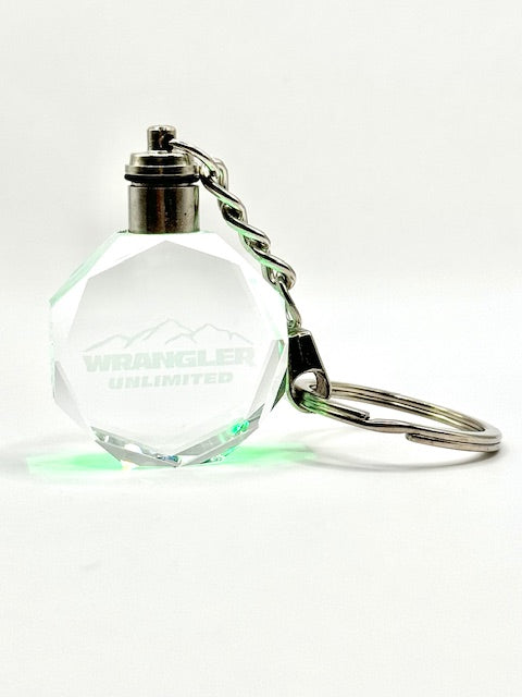 Customized Laser Engraved All Car with Logo Crystal Glass Keychain with Color Changing LED Lights (For Wrangler)!!