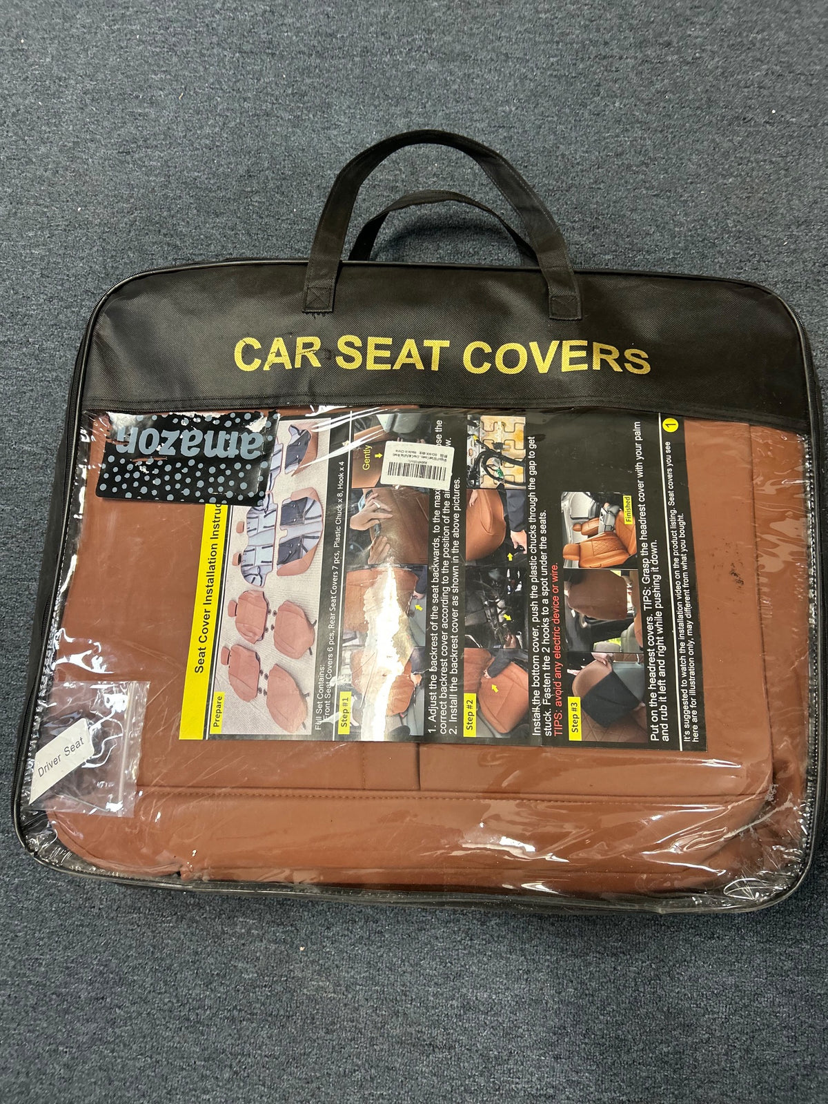 F150 Seat Covers, Napa Leather, Custom fit 2015-2026 F150 XLT XL Super Crew and 2017-2026 F250 F350 F450 XLT XL Super Duty Crew Cab(Full Set, Brown)