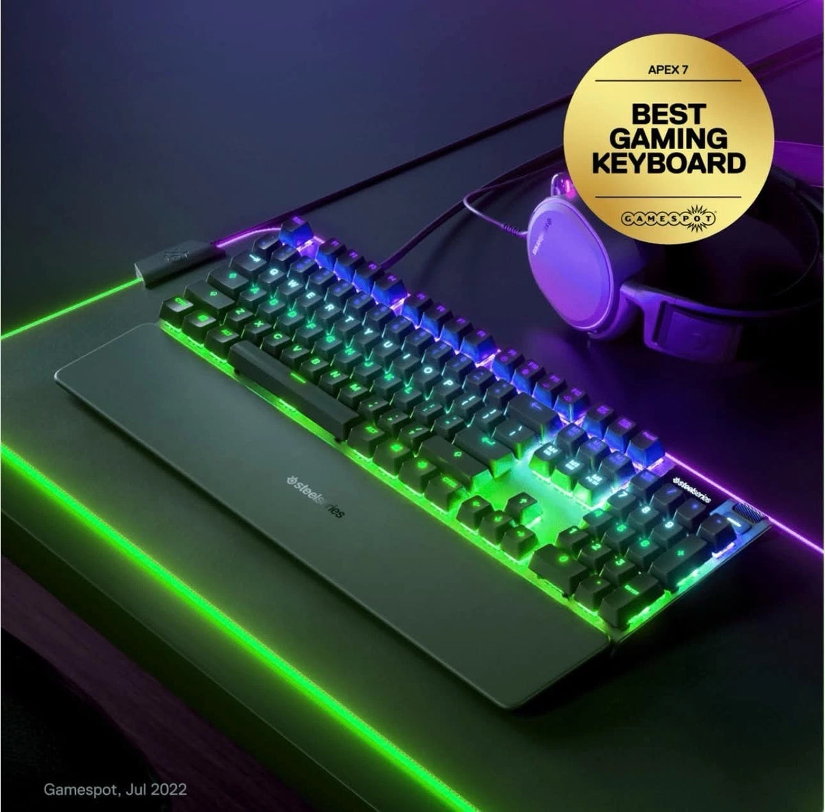 SteelSeries Apex 7 Mechanical Gaming Keyboard RGB OLED Display