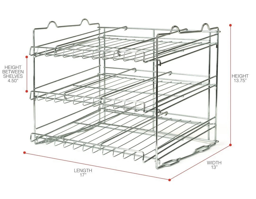 Sorbus Can Organizer Rack, 3-Tier Stackable, Stainless Steel, Silver, Holds 36 Cans
