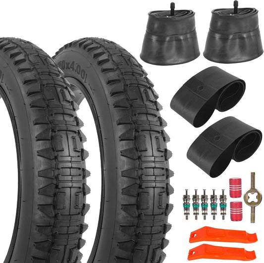 98-406 20x4.0 Fat Tire and Tube for E-Bike, MTB 2Pack-Black
