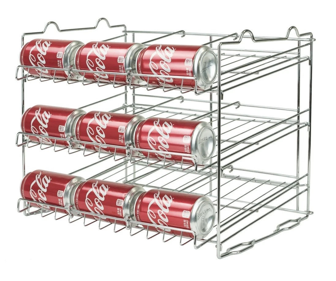 Sorbus Can Organizer Rack, 3-Tier Stackable, Stainless Steel, Silver, Holds 36 Cans