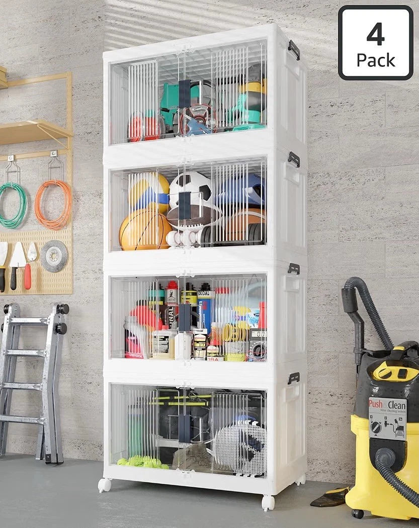OlarHike 97QT Storage Bins with Lids for Closet, Office, Shelves, 4 P– No Wheels