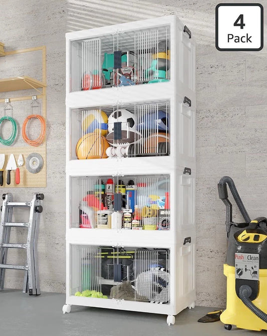 OlarHike 97QT Storage Bins with Lids for Closet, Office, Shelves, 4 P– No Wheels