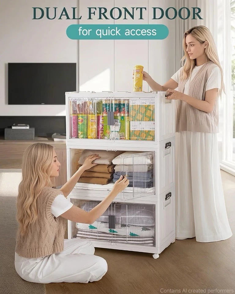 OlarHike 97QT Storage Bins with Lids for Closet, Office, Shelves, 4 P– No Wheels