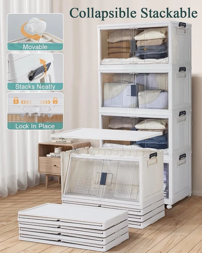 OlarHike 97QT Storage Bins with Lids for Closet, Office, Shelves, 4 P– No Wheels
