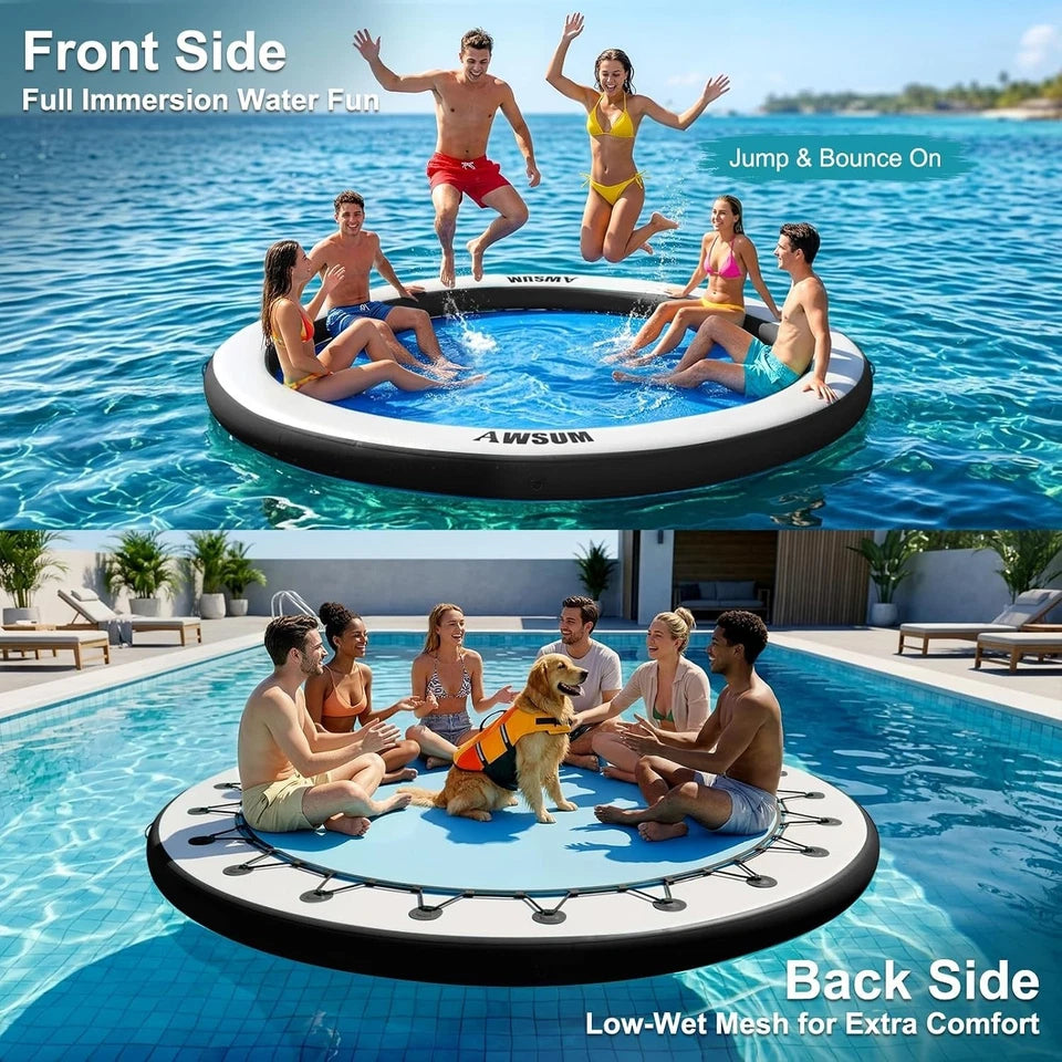 AWSUM Inflatable Water Hammock for Adults, Round Boat Float for Lake Ocean
