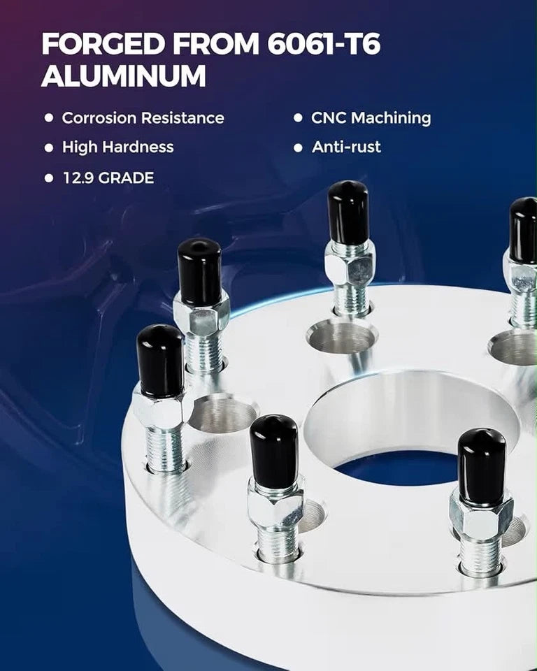 KAX 5x5 to 6x5.5 Wheel Adapters 2” 5 Lug to 6 Lug 2PCS M14x1.5