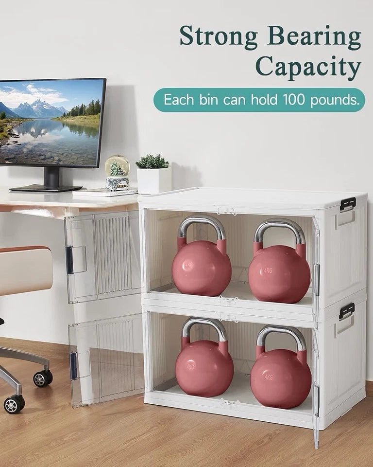OlarHike 97QT Storage Bins with Lids for Closet, Office, Shelves, 4 P– No Wheels