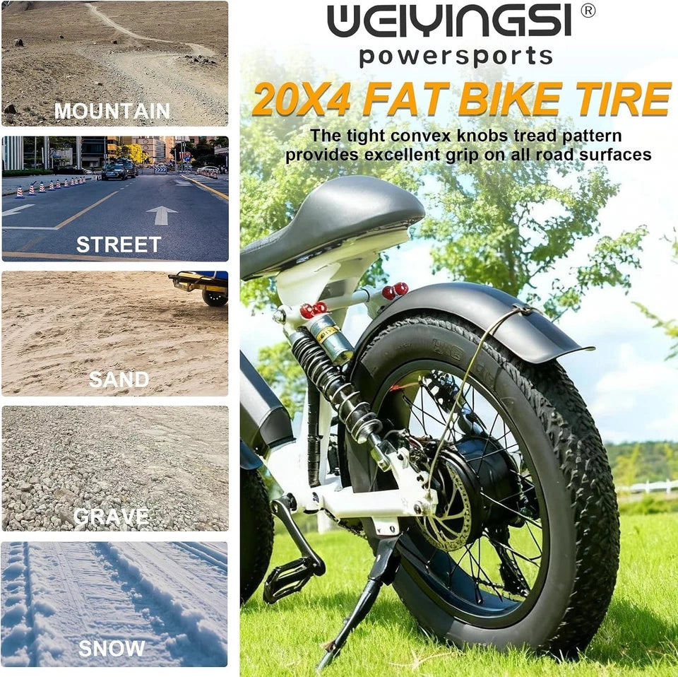 98-406 20x4.0 Fat Tire and Tube for E-Bike, MTB 2Pack-Black